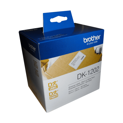 Brother DK-1202 White Shipping Paper Labels (300 Labels) - 2.4" x 3.9" (62 mm x 100 mm) - toners.ca
