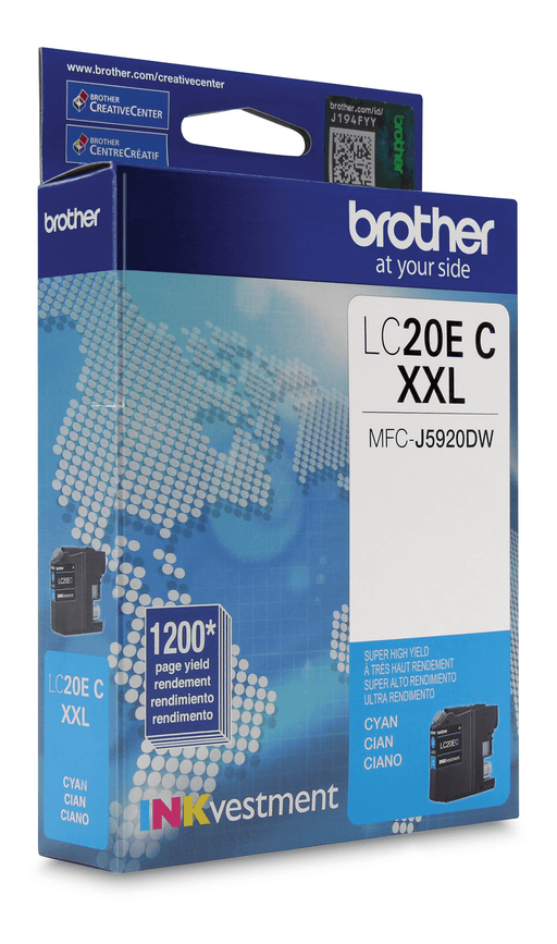 Brother LC20ECS INKvestment Cyan Ink Cartridge, Super High Yield (XXL Series) - toners.ca