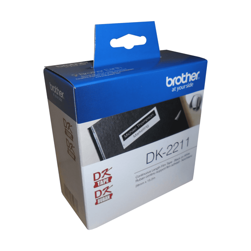 Brother DK-2211 Black/White Continuous Length Film Tape - 1.1" x 50' (29 mm x 15.2 m) - toners.ca