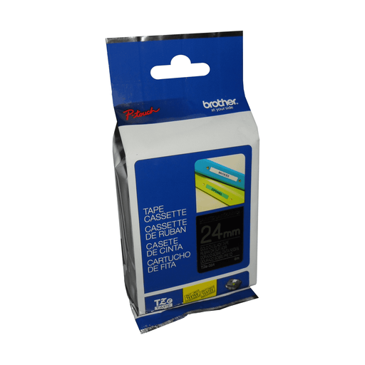 Brother Genuine TZe354 Gold on Black Laminated Tape for P-touch Label Makers, 24 mm wide x 8 m long - toners.ca