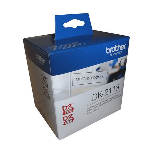 Brother DK-2113 Black/Clear Continuous Length Film Label - 2.4" x 50' (62 mm x 15.2 m) - toners.ca
