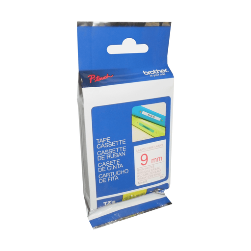 Brother Genuine TZe222 Red on White Laminated Tape for P-touch Label Makers, 9 mm wide x 8 m long - toners.ca