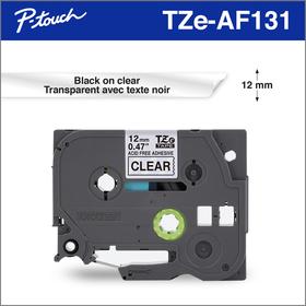 Brother Genuine TZeAF131 Black on Clear Acid Free 12 mm Tape for P-touch Label Makers - toners.ca