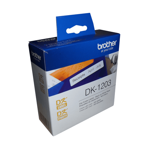 Brother DK-1203 File Folder Paper Label (300 Labels)   0.66" x 3.4" (17 mm x 87.1 mm) - toners.ca