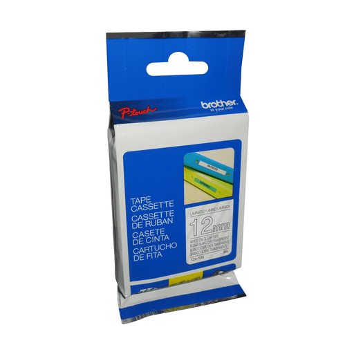 Brother Genuine TZe135 White on Clear Laminated Tape for P-touch Label Makers, 12 mm wide x 8 m long - toners.ca