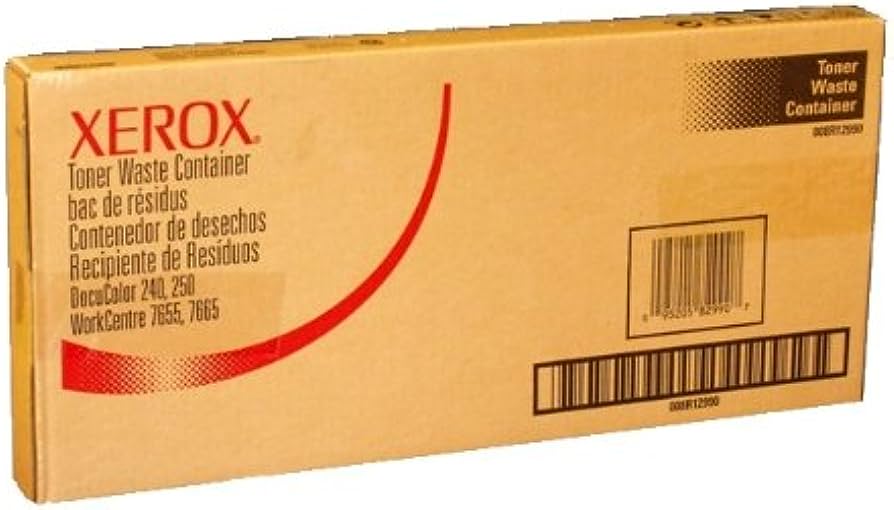 Genuine Xerox Waste Container + 4 Toners Set — 008R12990