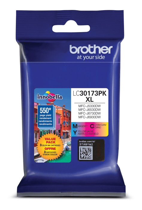 Brother LC30173PKS Innobella  Ink Cartridges   1 Cyan, 1 Magenta, 1 Yellow, High Yield - toners.ca