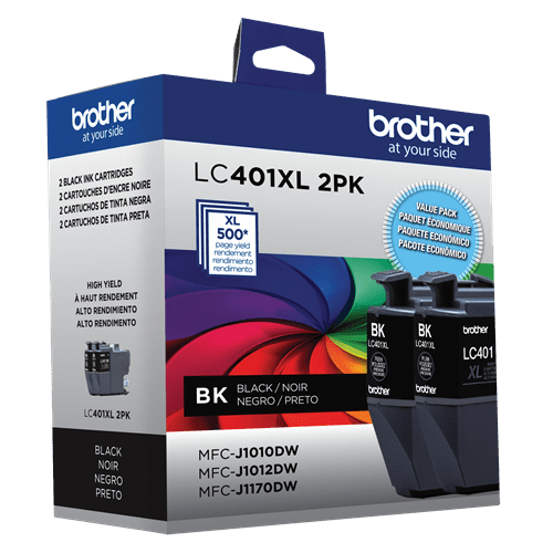 Brother Genuine LC401XL2PKS High-Yield Black Ink Cartridge 2-Pack - toners.ca