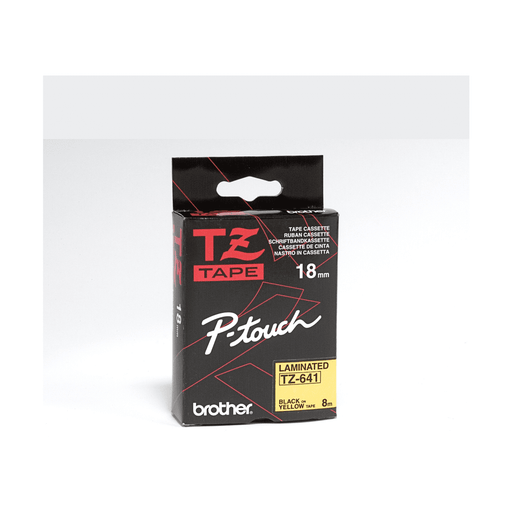 Brother Genuine TZe641 Black on Yellow Laminated Tape for P-touch Label Makers, 18 mm wide x 8 m long - toners.ca