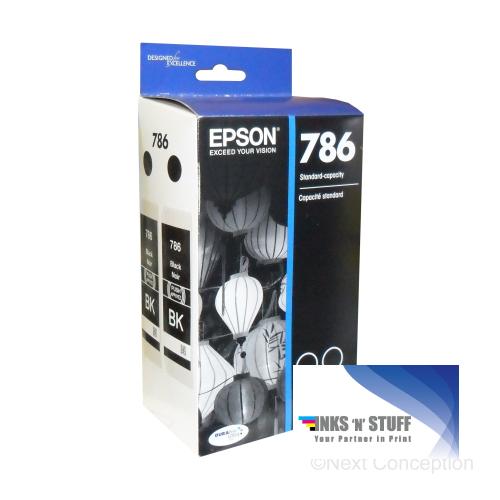 T786120D2 Epson 786 Black Original Ink Cartridges Dual Pack - toners.ca