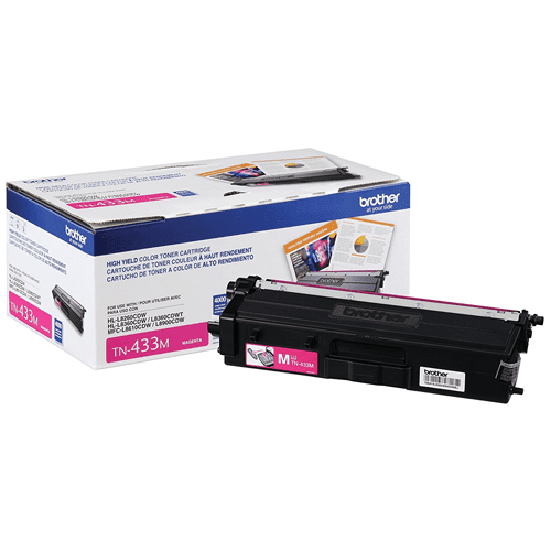 Brother TN433M Magenta Toner Cartridge, High Yield - toners.ca